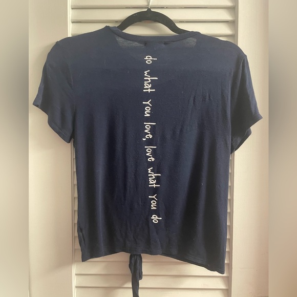 Dirtee Laundry Super Soft Cropped Tie Front Tee Size Small-Positive Quotes - Picture 5 of 5